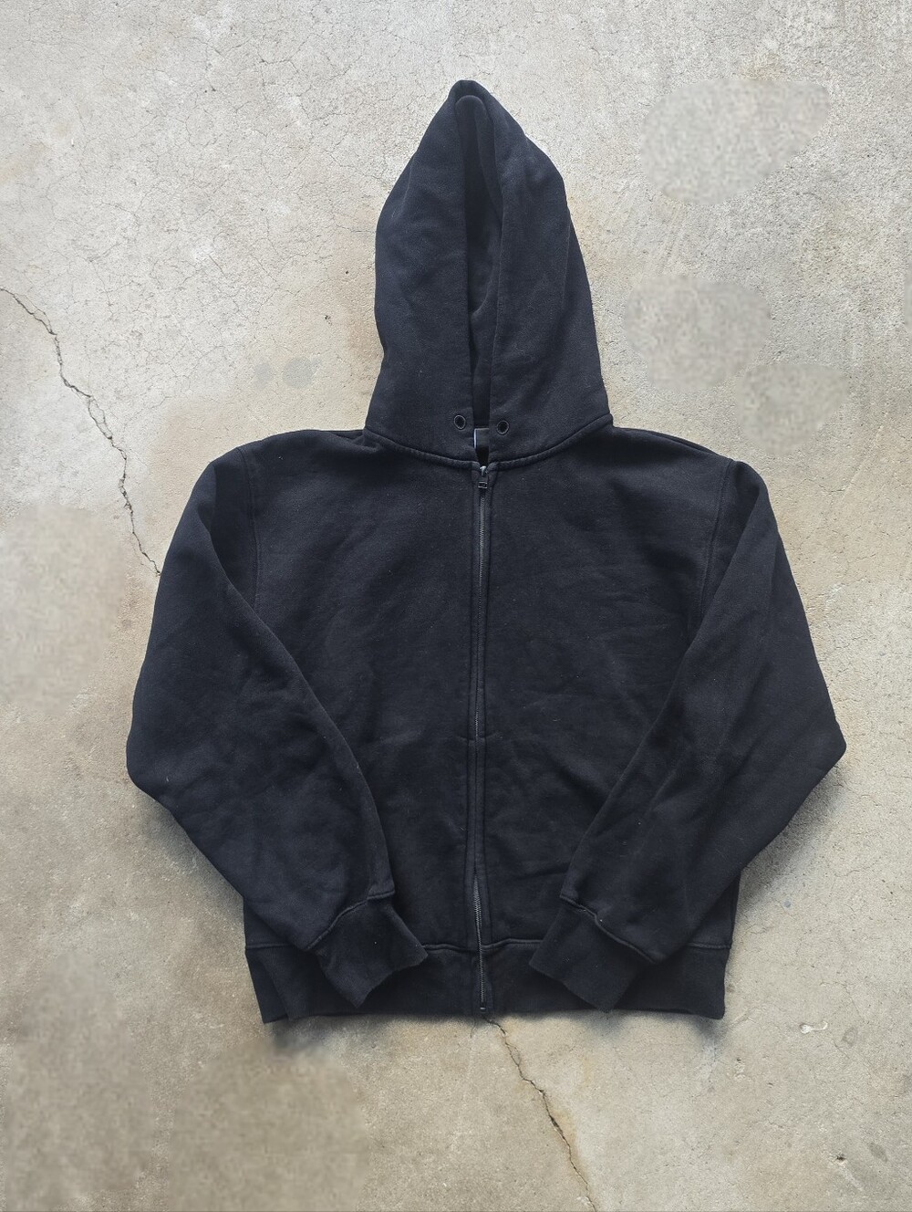 Aritzia Super World Fleece Full Zip Hoodie Jacket Size Medium Black